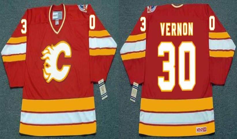 2019 Men Calgary Flames #30 Vernon red CCM NHL jerseys->calgary flames->NHL Jersey
